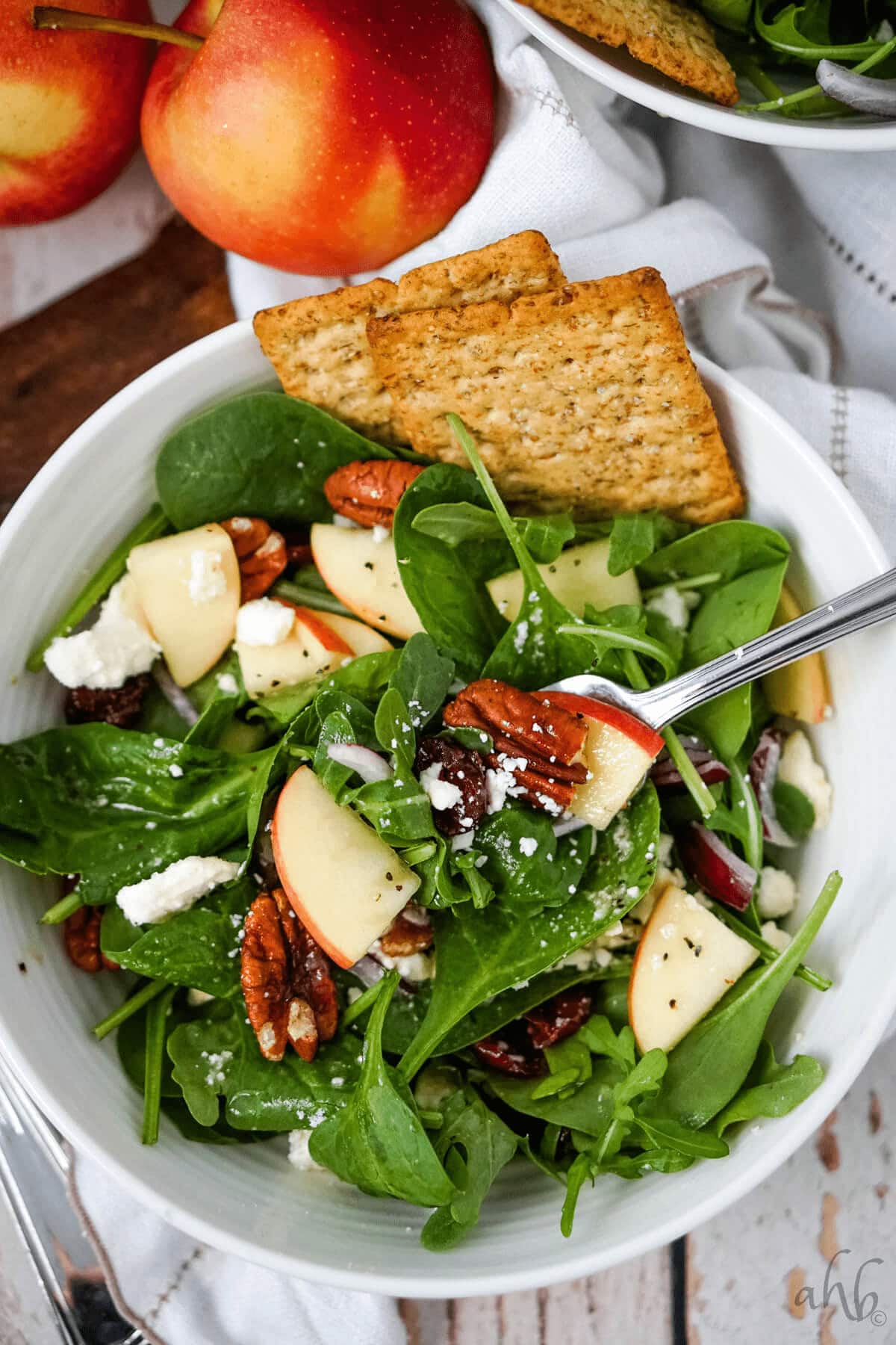 Apple Feta Spinach Salad
