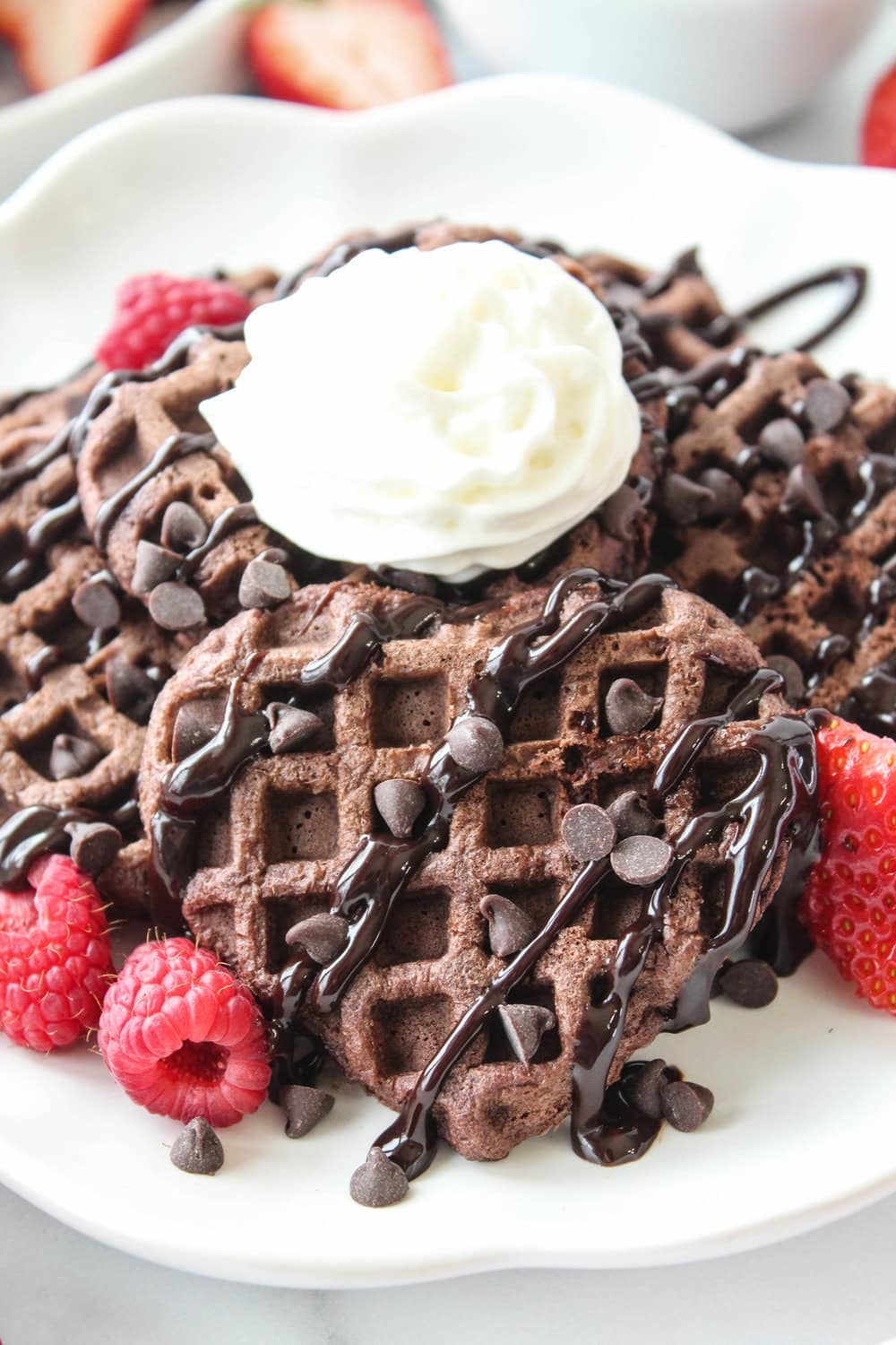 Easy Heart Shaped Chocolate Valentine Waffles