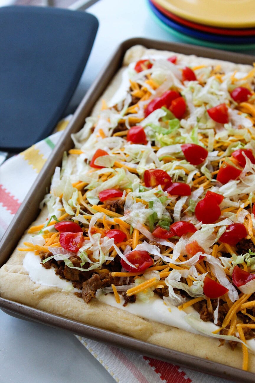 Crescent Roll Taco Pizza