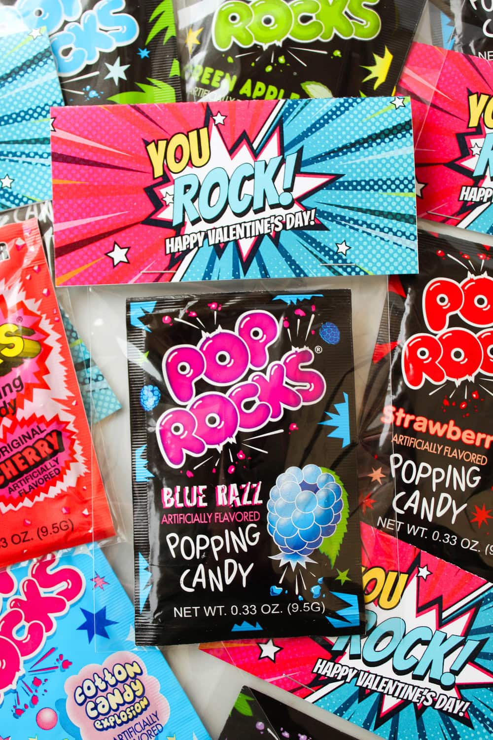 Free Printable "You Rock" Pop Rocks Valentine's Day Bag Topper