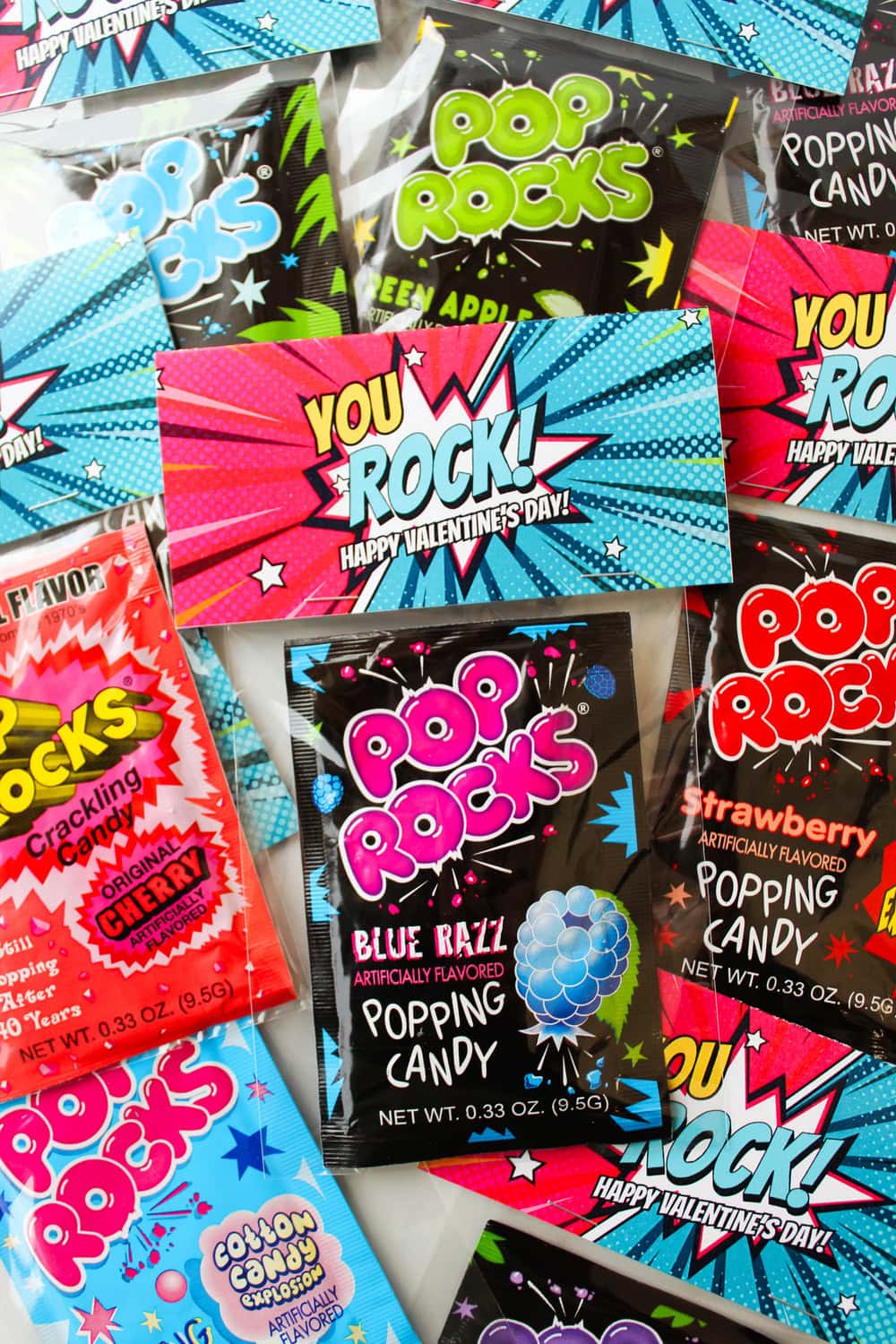 Free Printable "You Rock" Pop Rocks Valentine's Day Bag Topper