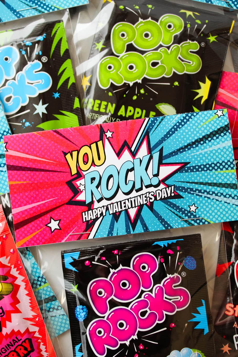 Free Printable "You Rock" Pop Rocks Valentine's Day Bag Topper
