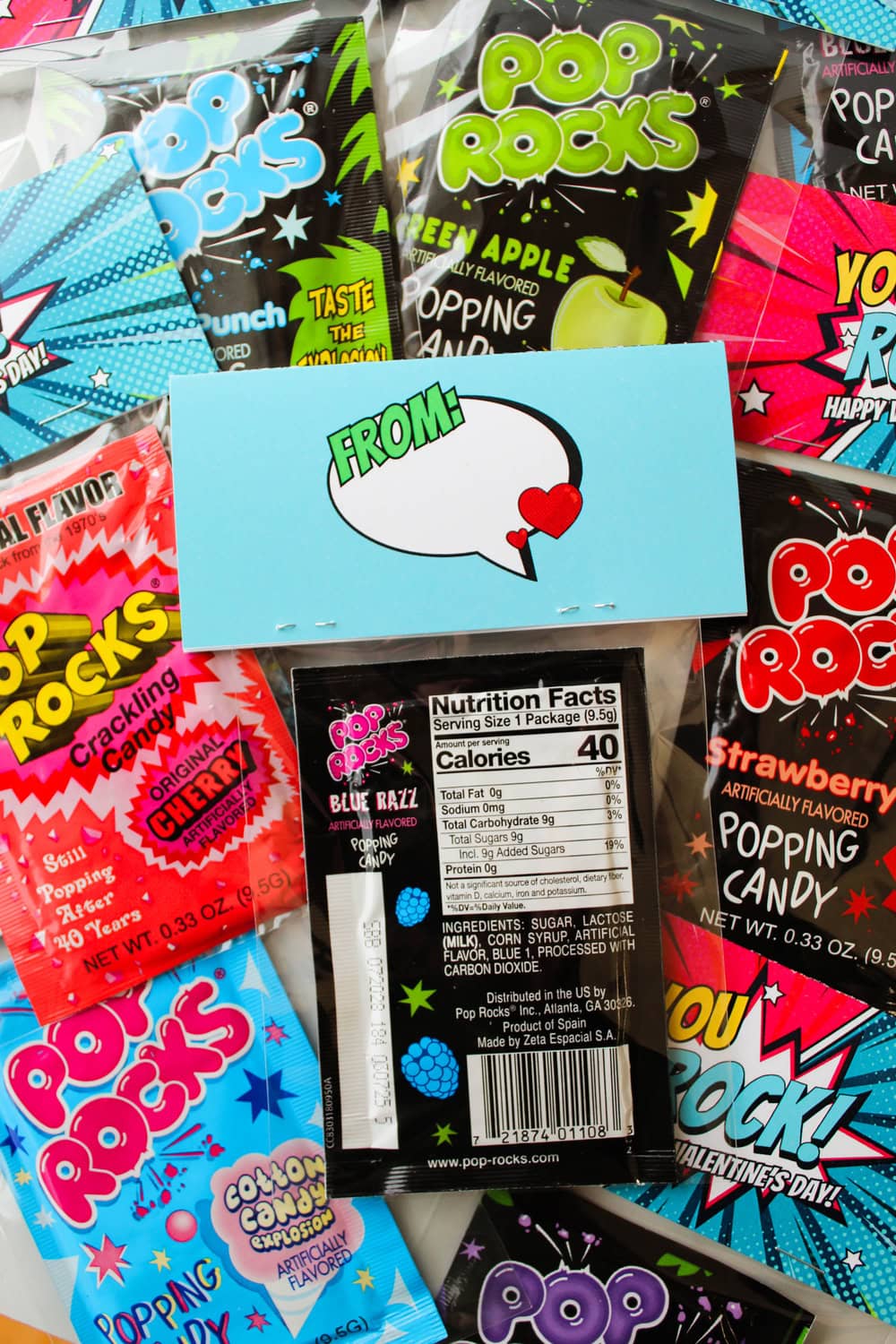 Free Printable "You Rock" Pop Rocks Valentine's Day Bag Topper