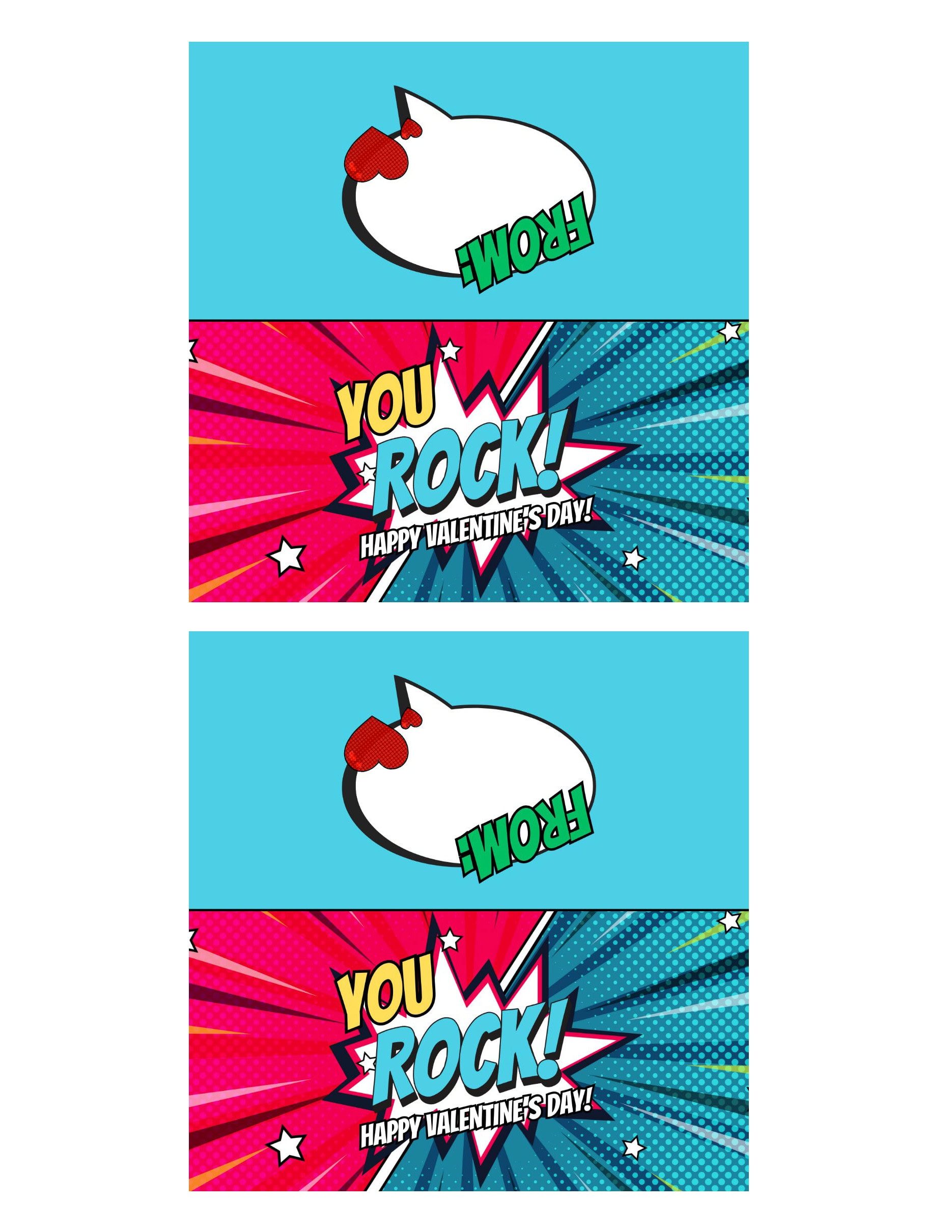 Free Printable "You Rock" Pop Rocks Valentine's Day Bag Topper