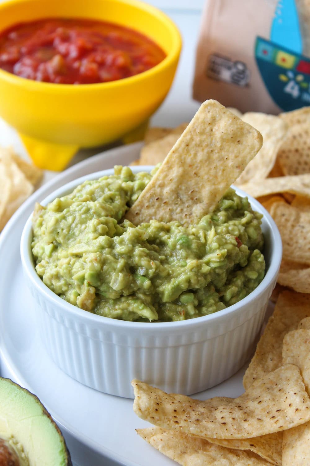 Fresh, creamy easy guacamole ready to serve
