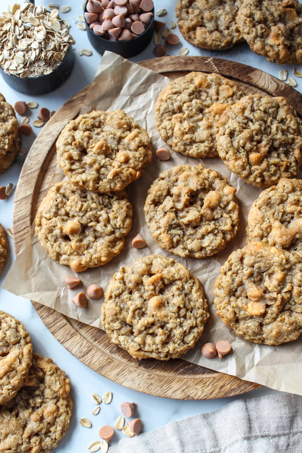 Oatmeal butterscotch cookies fresh from the oven