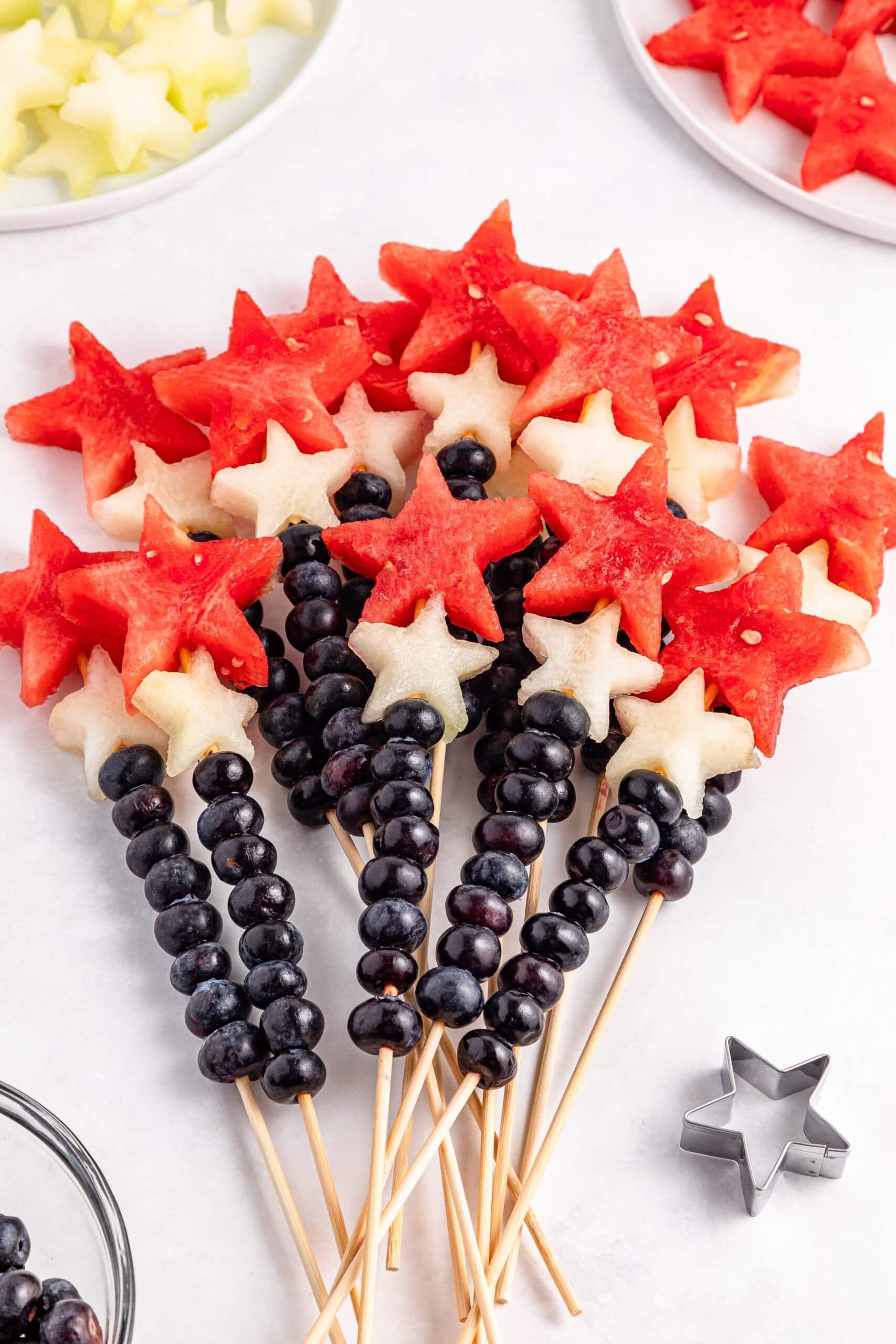 4th of July Sparkler Fruit Skewers