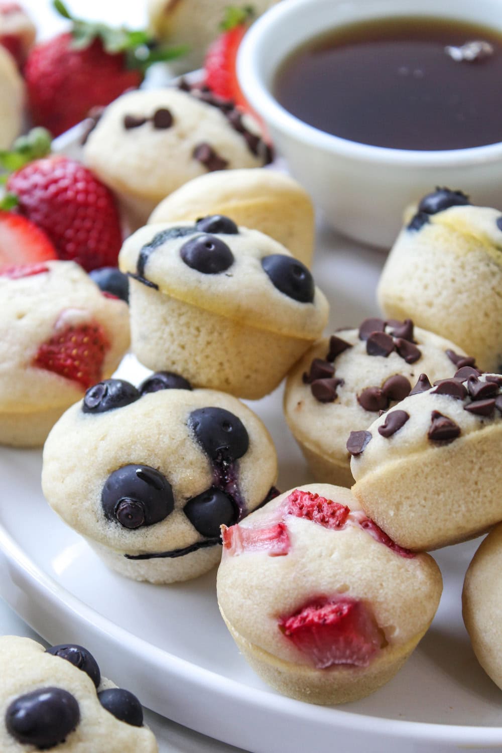 Easy breakfast pancake bites made with boxed pancake mix