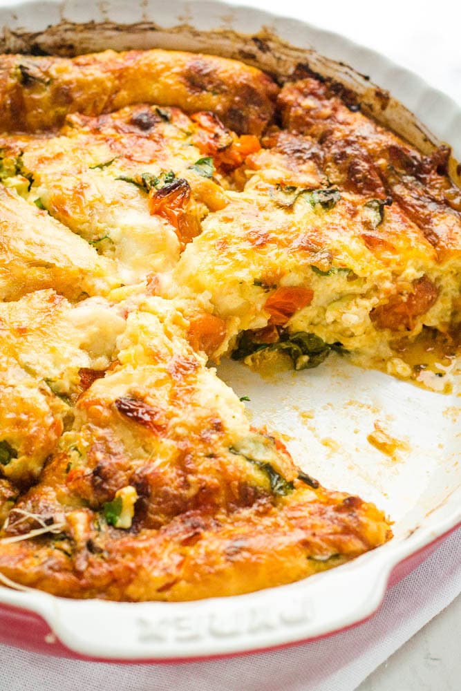 Easiest Roasted Tomato Basil Quiche