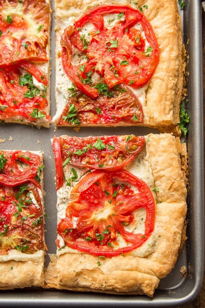 Cheesy Puff Pastry Tomato Tart