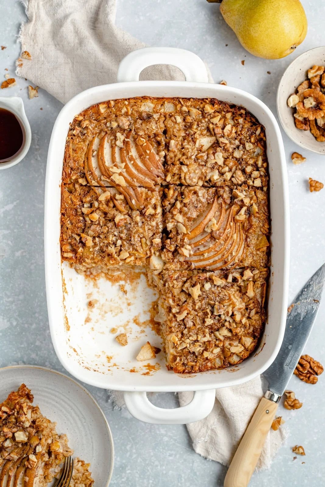 Vanilla Brown Butter Pear Baked Oatmeal