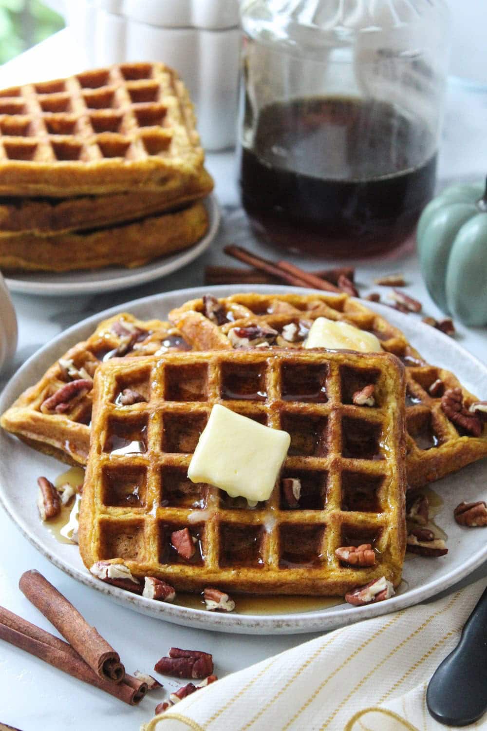 Pumpkin Waffles with Canned Pumpkin